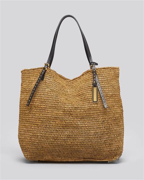 michael kors santorini large north south tote straw 